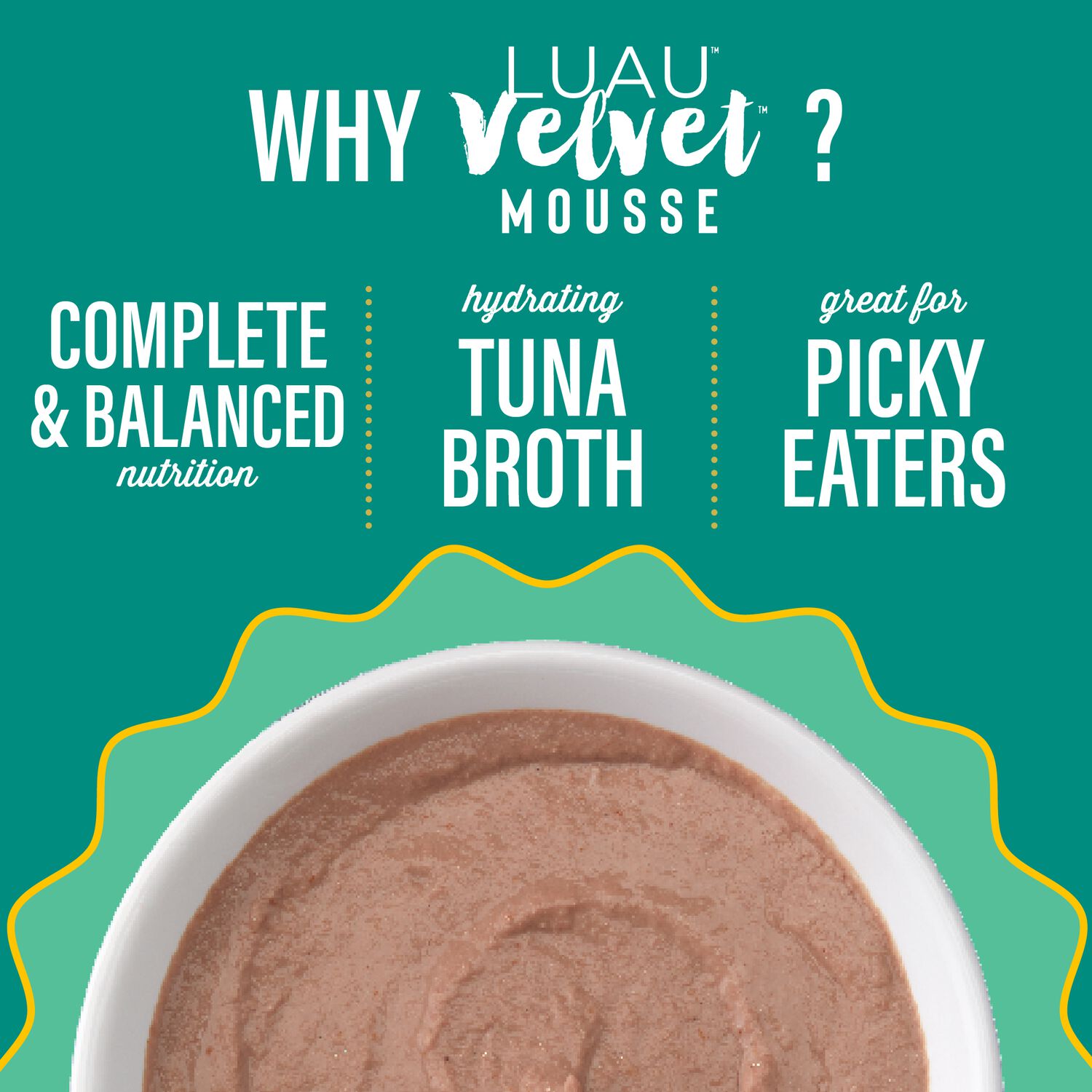 Tiki Cat Luau Velvet Mousse Wet Cat Food, Tuna & Chicken, 2.8-Oz Pouch 12-Count