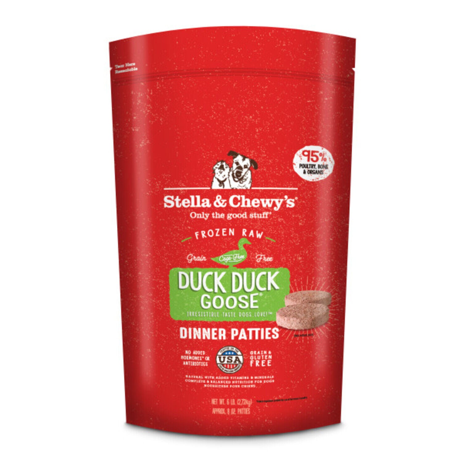 Stella & Chewy's Raw Dinner Patties Frozen Dog Food, Duck Duck Goose