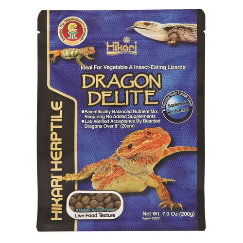 Hikari Herptile Dragon Delite Pellet Reptile Food For Insect & Vegetable Eating Lizards