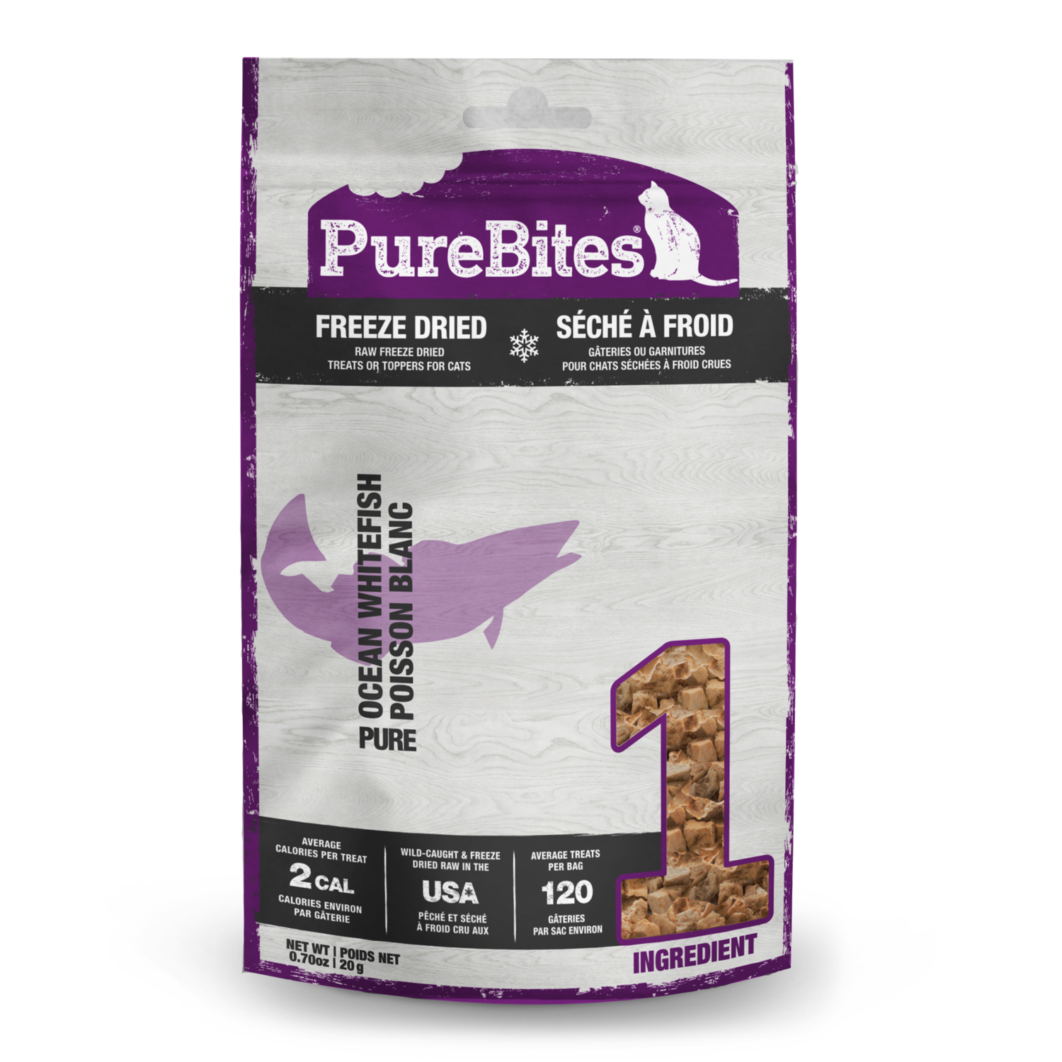 Purebites Freeze-Dried Cat Treats, Ocean Whitefish, 0.70-Oz