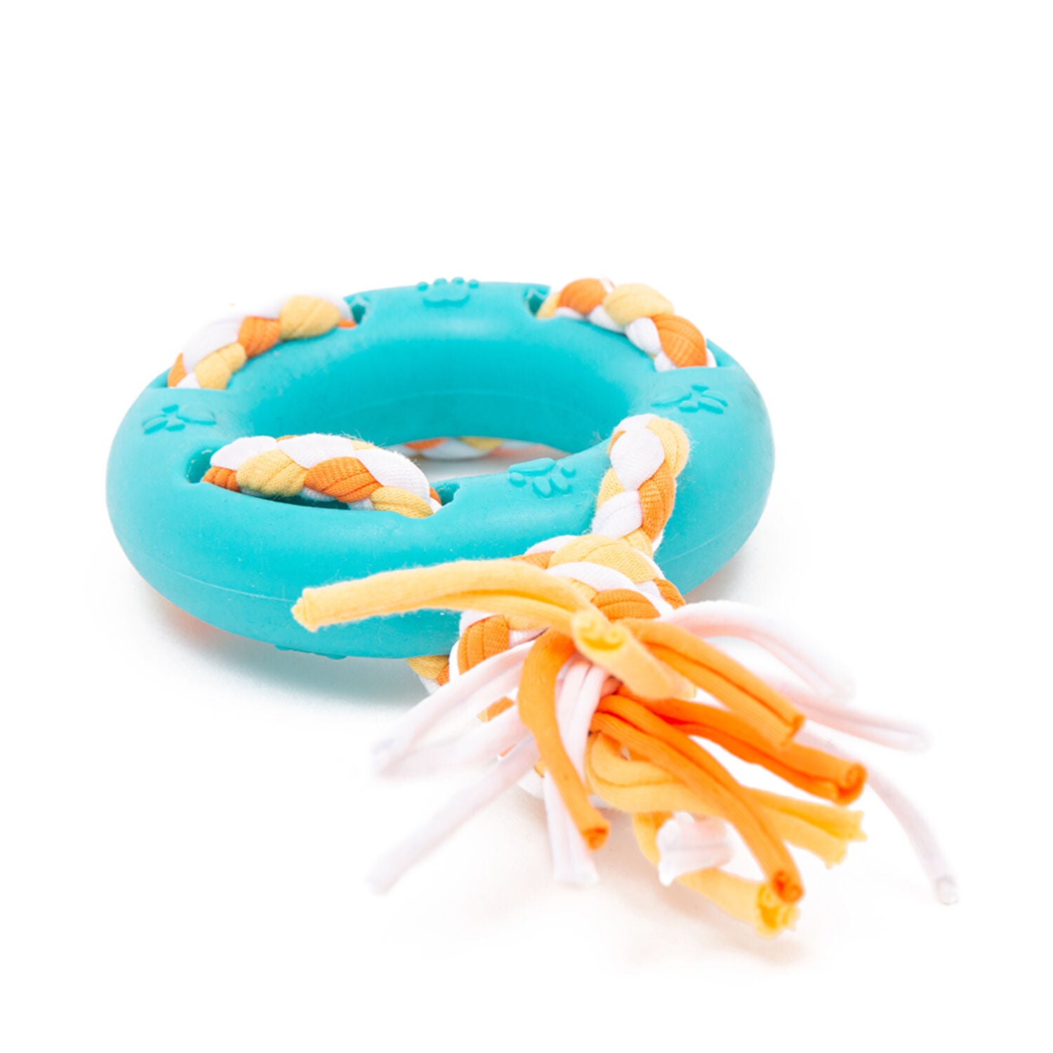 Little & Lively Tpr Rubber Ring & Rope Chew, Tug & Toss Small Dog Toy