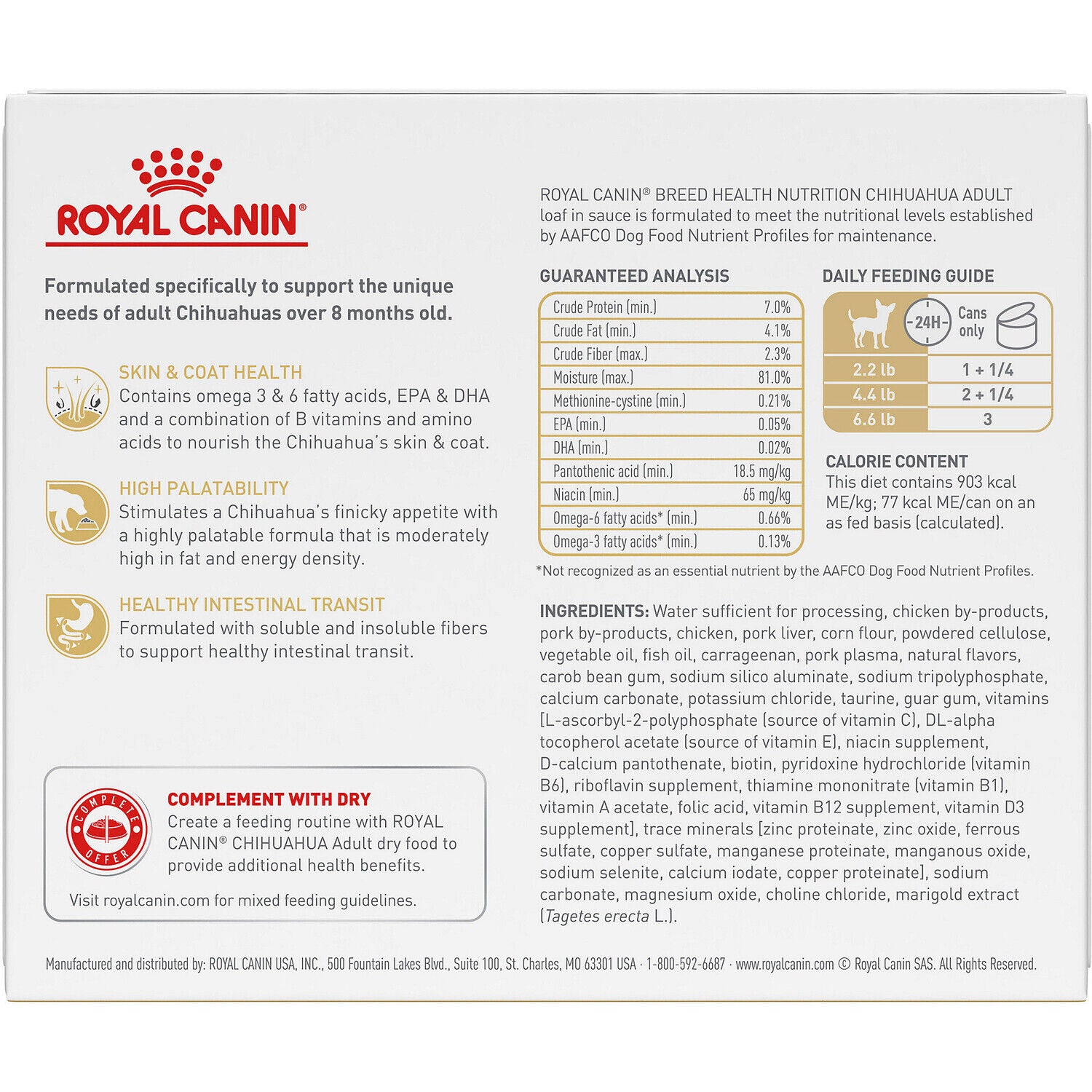 Royal Canin Breed Health Nutrition&reg; Chihuahua Loaf In Sauce Adult Wet Dog Food, 3 Oz - 6 Pack