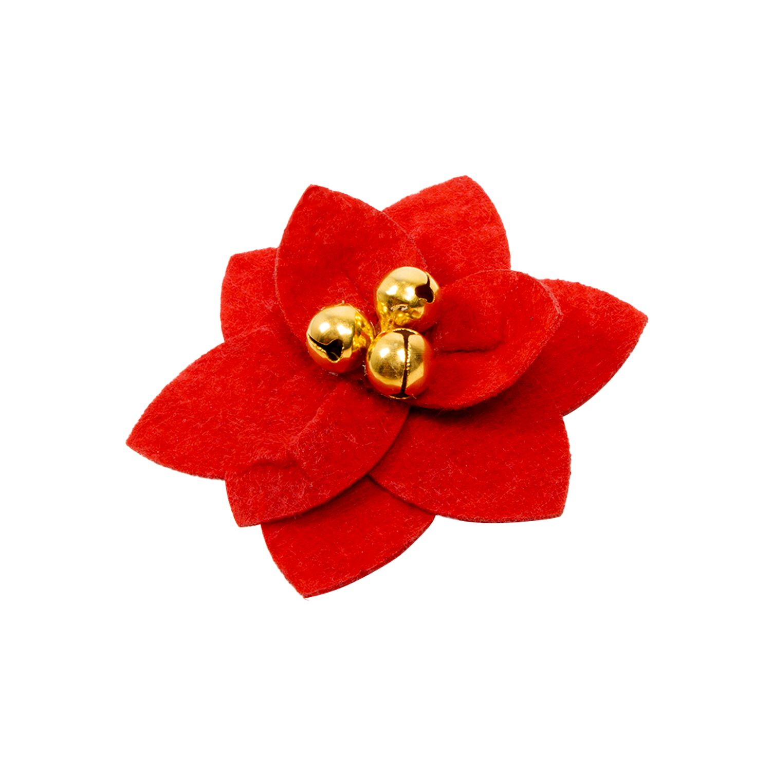 Aristopet Red Poinsettia Flower Holiday Cat & Dog Slider Collar Accessory, Medium/Large
