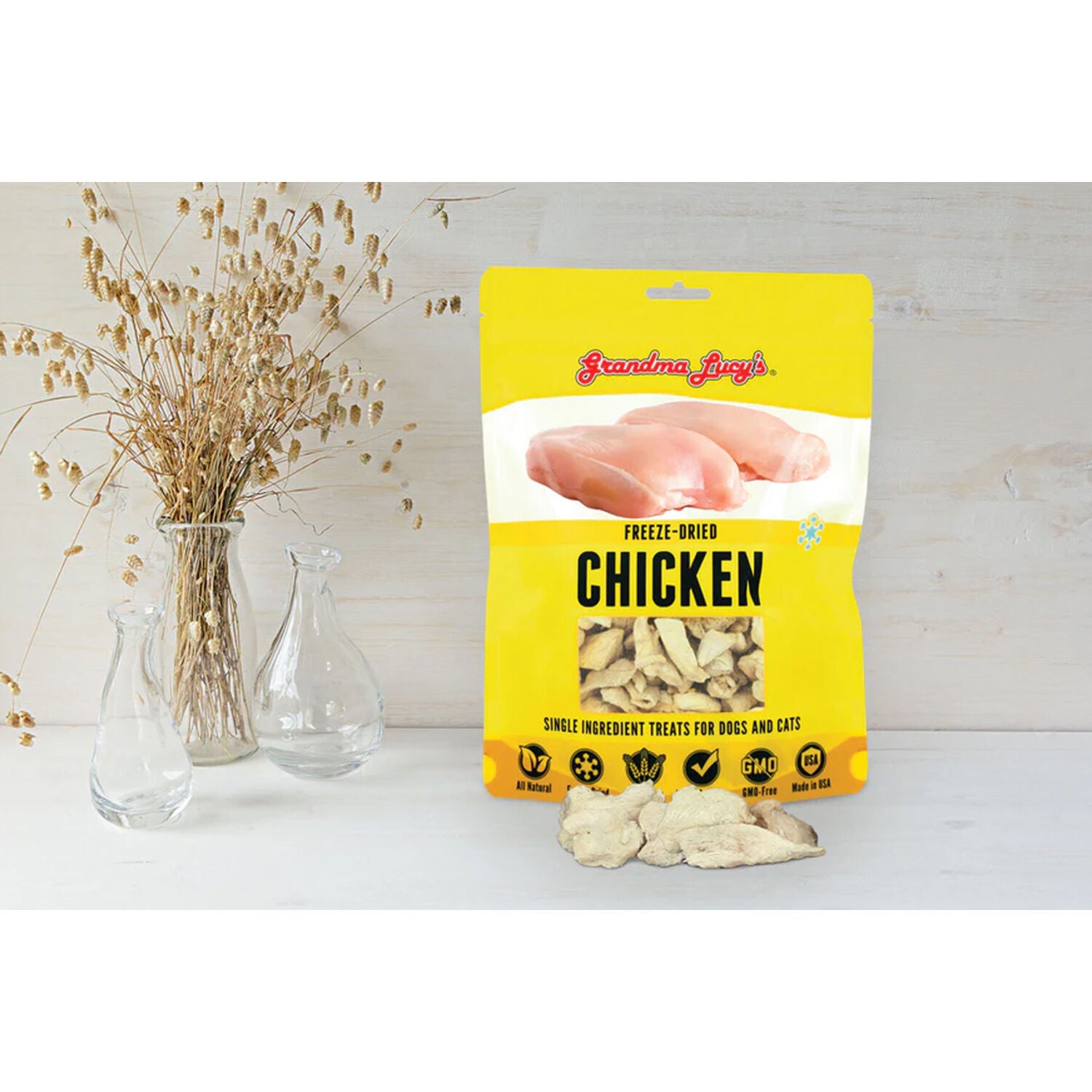 Grandma Lucys Singles Freeze Dried Dog Treats, Chicken - 3.5-Oz