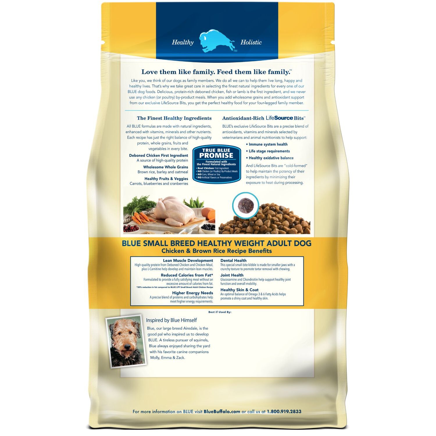 Blue Buffalo Life Protection Formula Small Breed Adult Healthy Weight Chicken & Brown Rice Recipe Dog Food, 15-Lb
