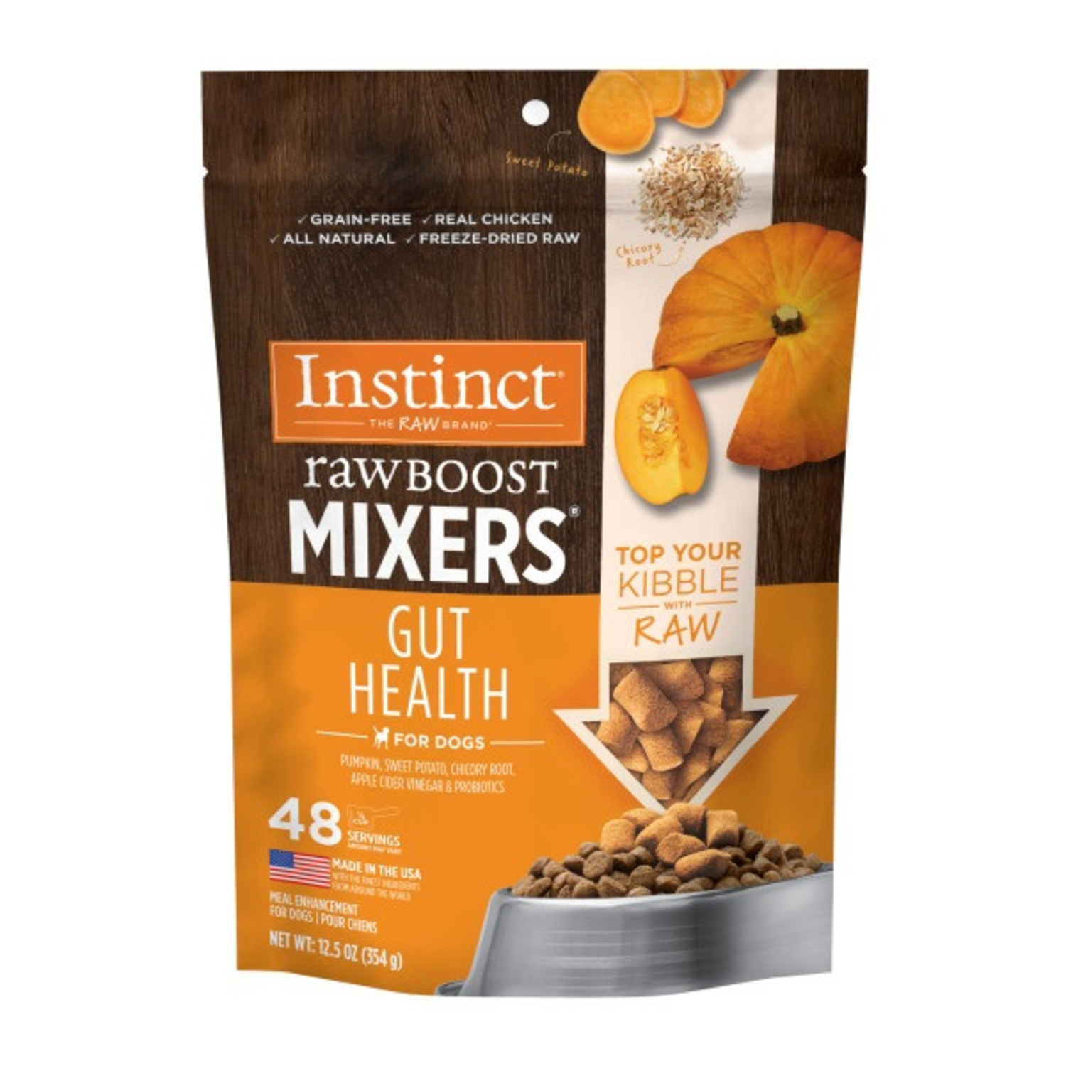 Instinct Raw Boost Mixers Gut Health Freeze-Dried Dog Food Topper, 12.5Oz