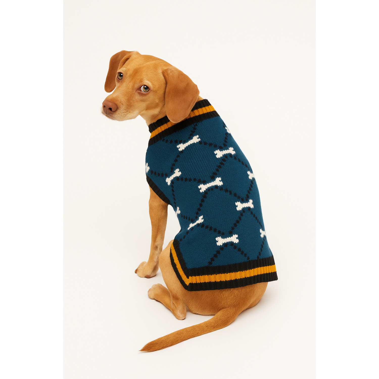Simply Dog Blue Diamond Bone Dog Sweater, Extra Large