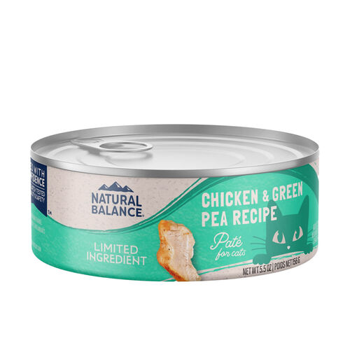 Natural Balance Limited Ingredient Grain Free Chicken & Green Pea Pate Recipe Wet Cat Food, 5.5 Oz