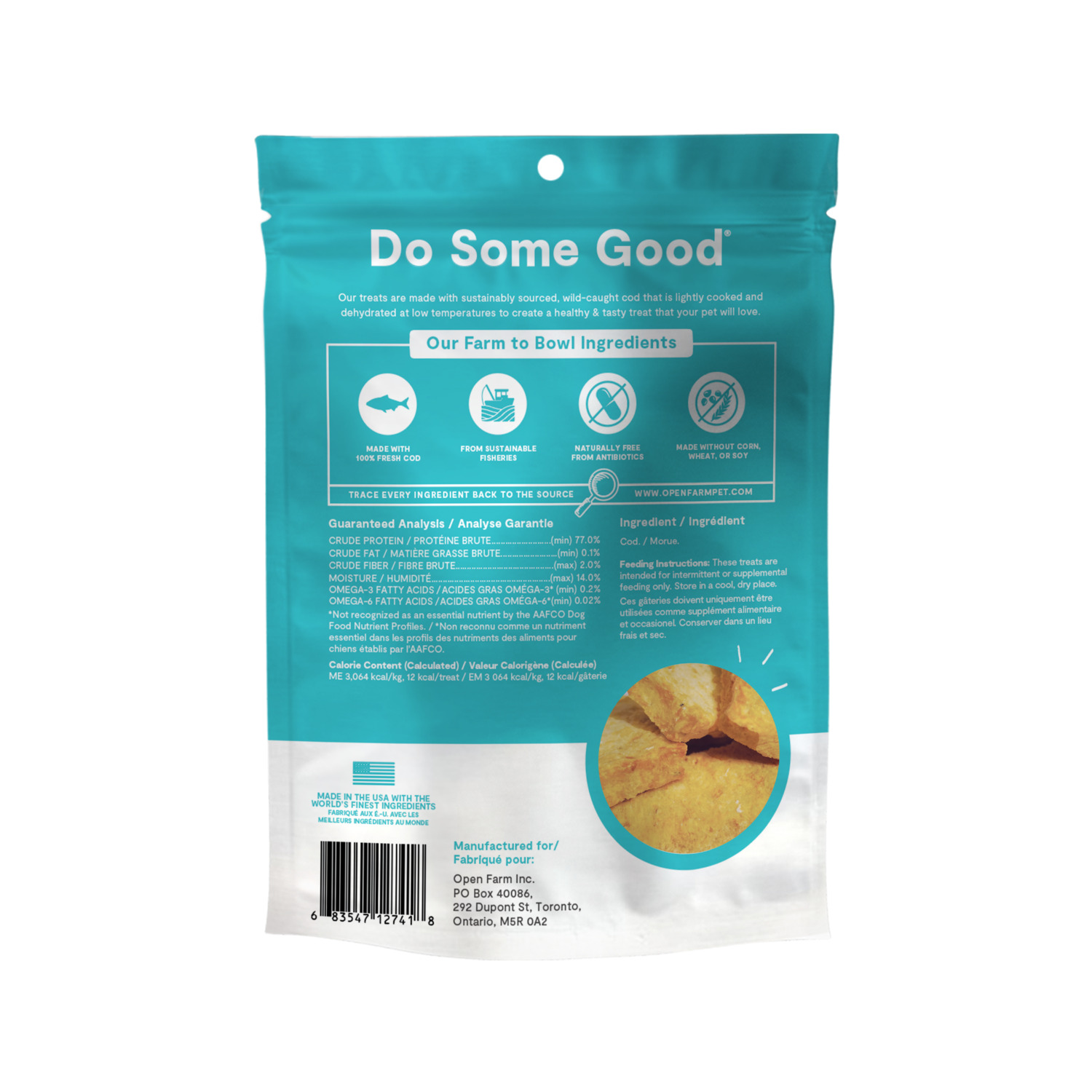 Open Farm Dehydrated Crunchy Dog Treats, Cod Fish, 2.5Oz