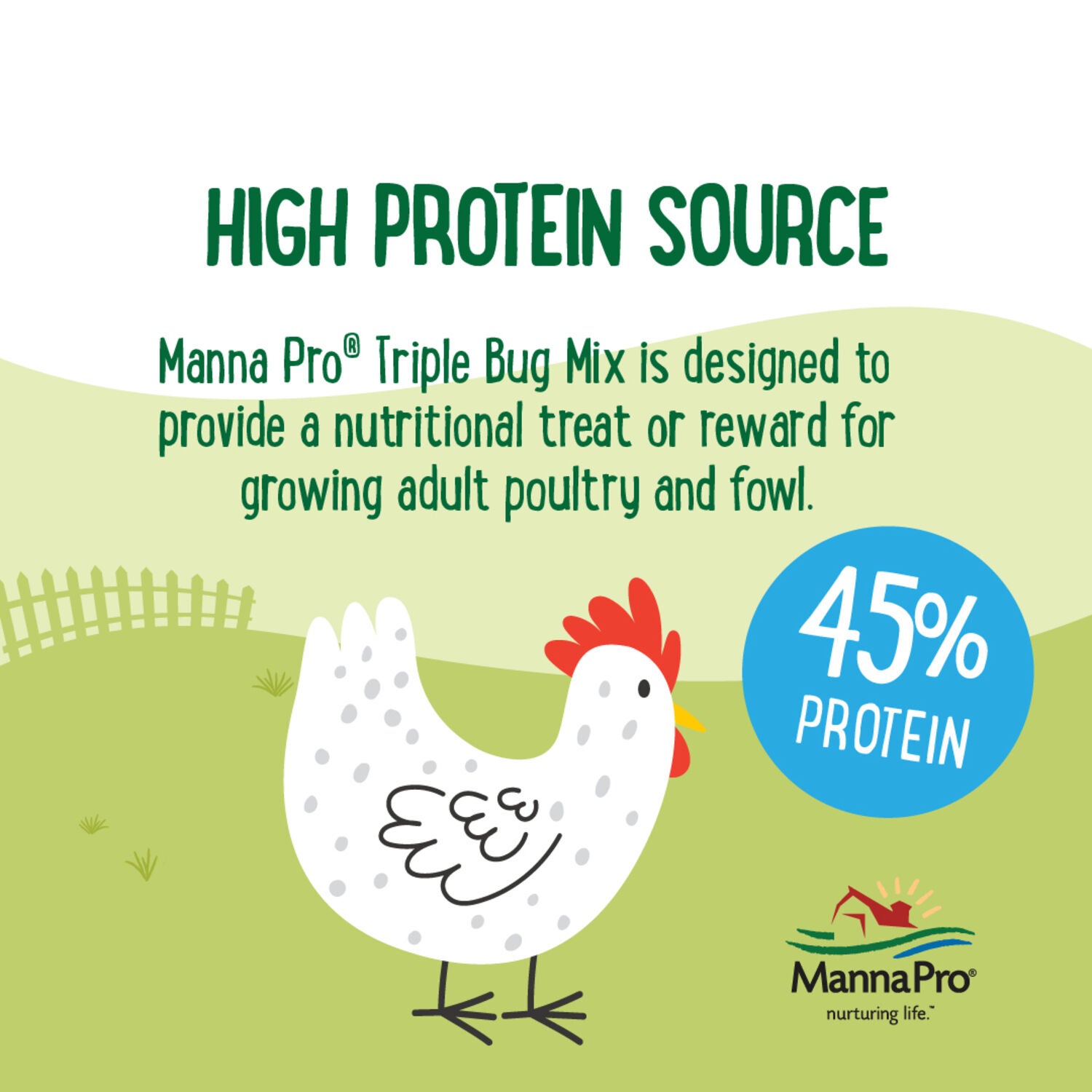 Manna Pro Farmhouse Favorites Triple Bug Mix Chicken Treats, 2Lb