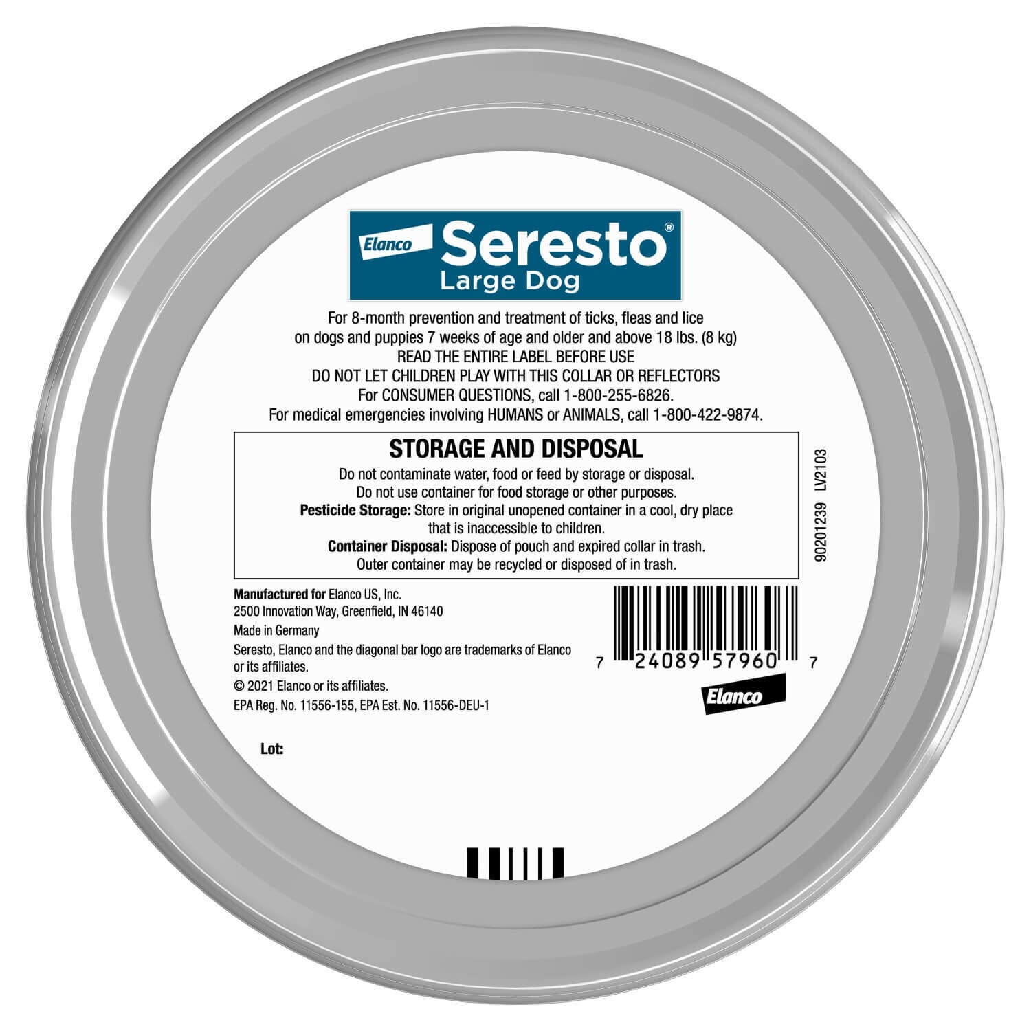 Seresto Flea & Tick Treatment & Prevention Collar For Dogs, Over 18 Lbs