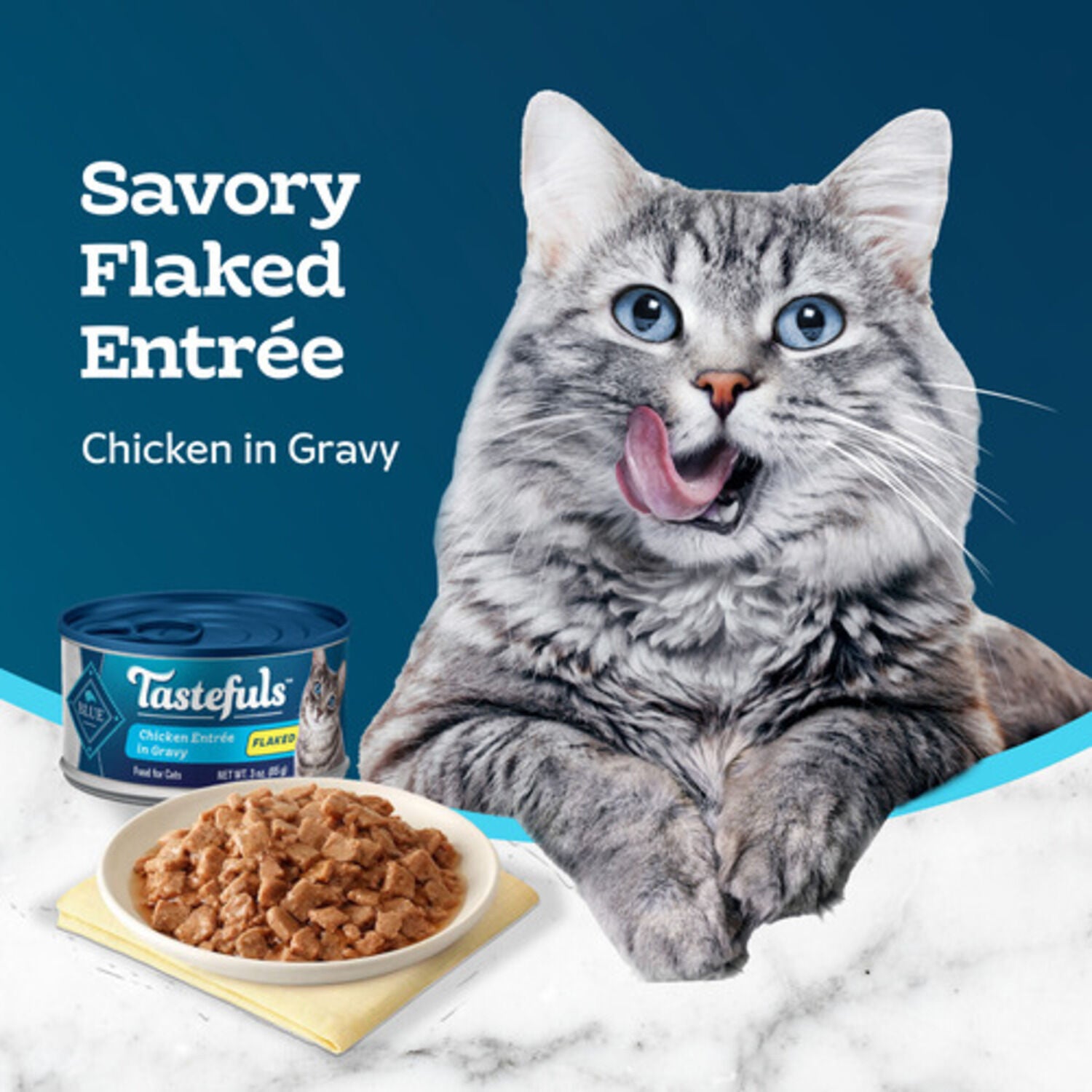 Blue Buffalo Tastefuls Natural Flaked Chicken Entree In Gravy Wet Cat Food, 3-Oz