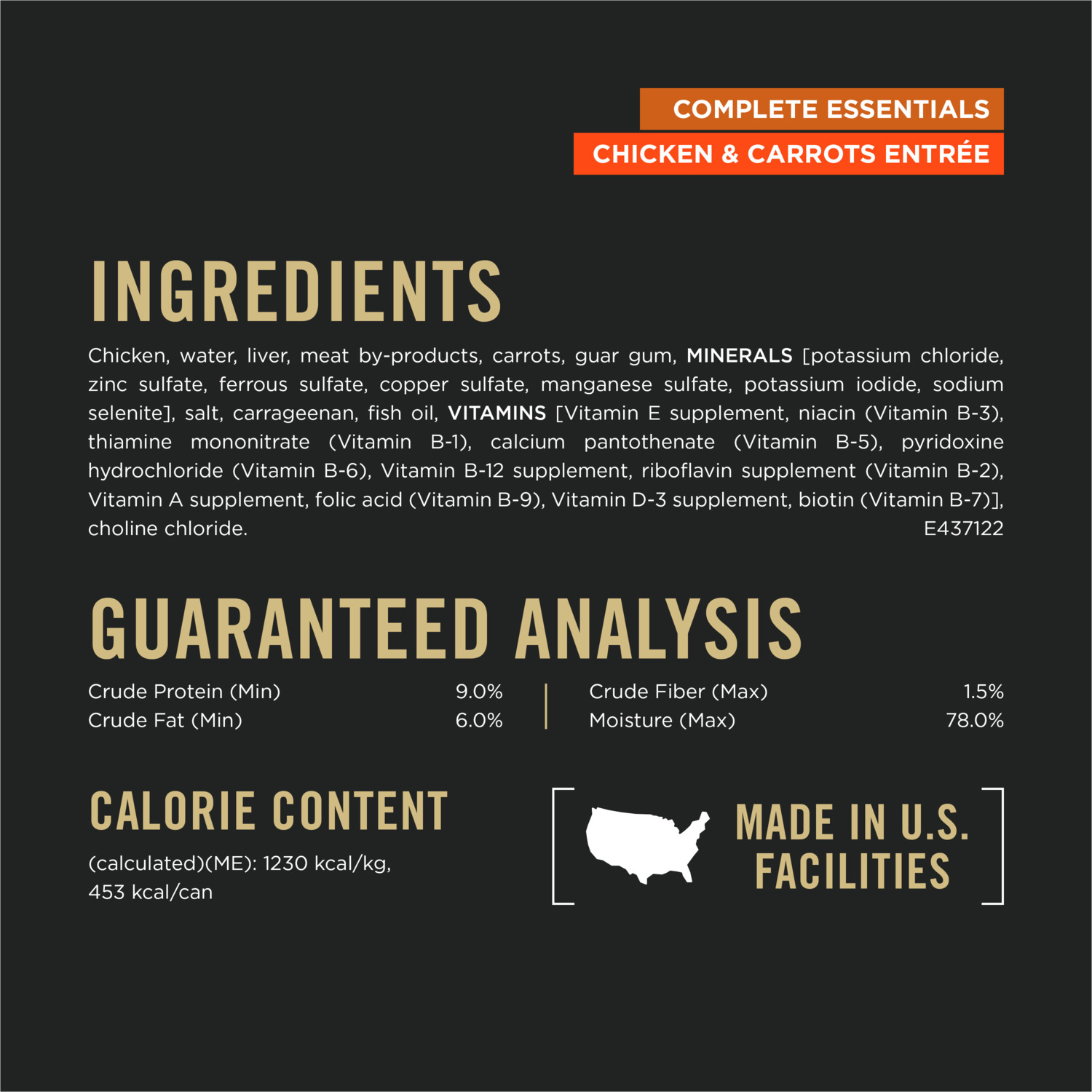 Purina Pro Plan Grain-Free Complete Essentials Wet Dog Food, Chicken And Carrots Pate Entr&eacute;e - 13 Oz Pack Of 12