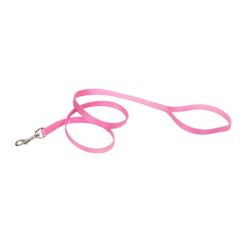 Single Ply Nylon Dog Leash 5/8" - Pink