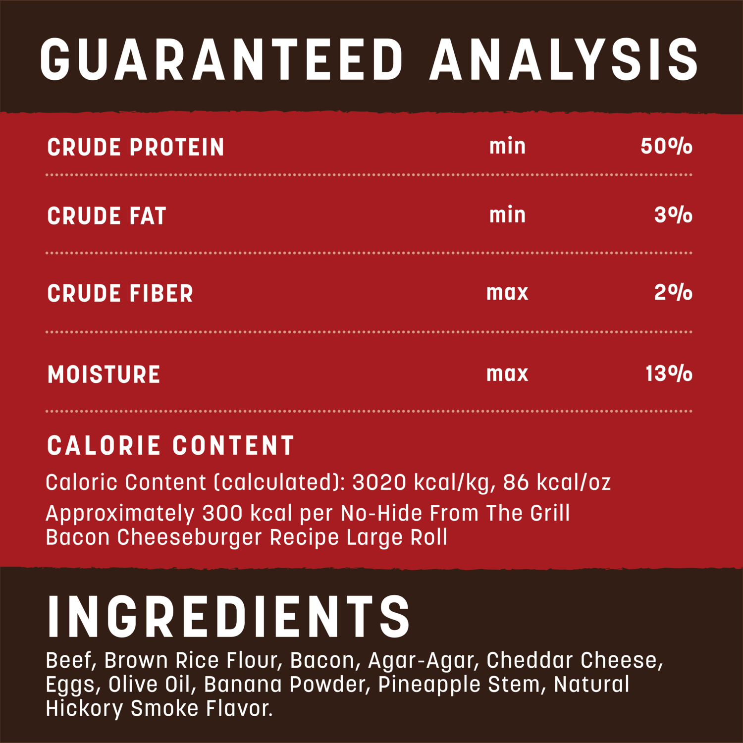 Earth Animal No-Hide Rawhide Alternative Dog Treats, From The Grill Bacon Cheeseburger Flavor Roll, Medium