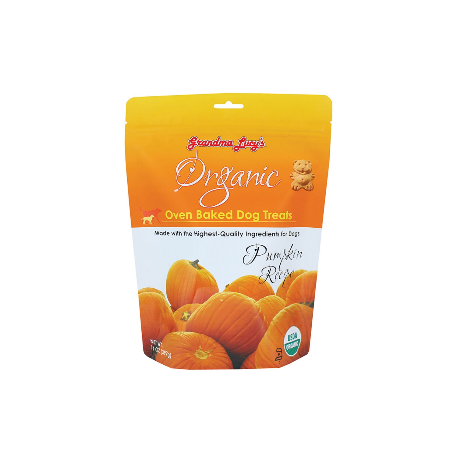 Grandma Lucy's Organic Baked Dog Treats, Pumpkin Recipe - 14Oz