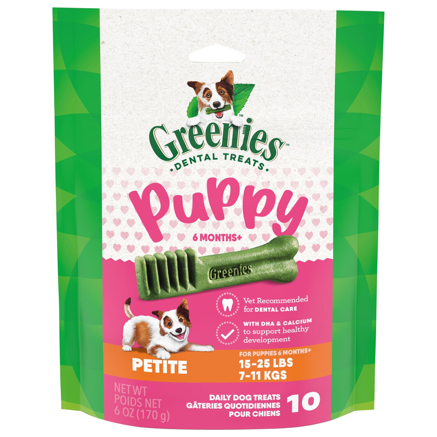 Greenies Dental Treats Petite 6+ Months Puppy Daily Dog Treats, 10 Count