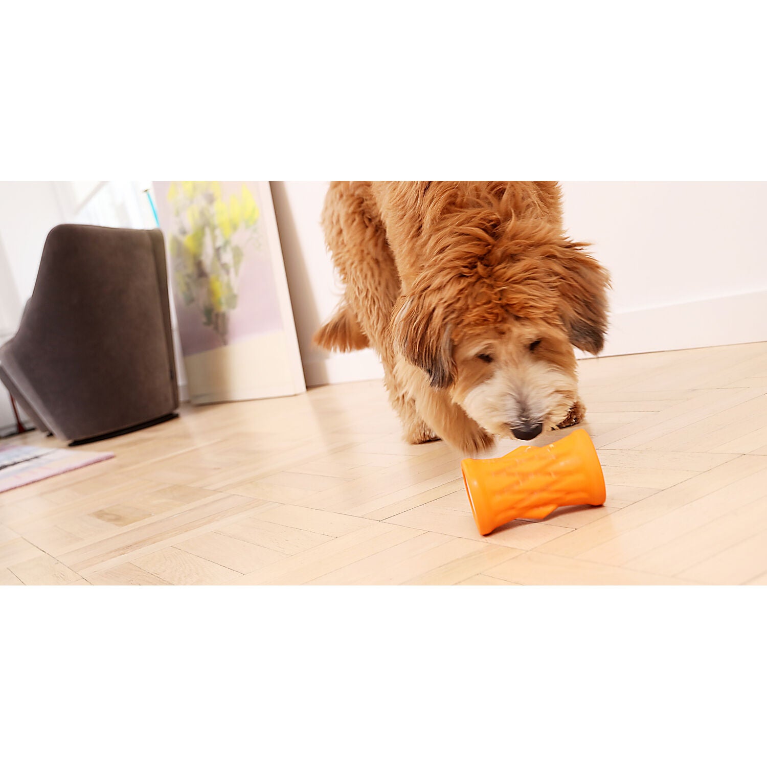 Tall Tails Natural Rubber Tree Trunk Interactive Treat Dispensing Dog Toy, 5"