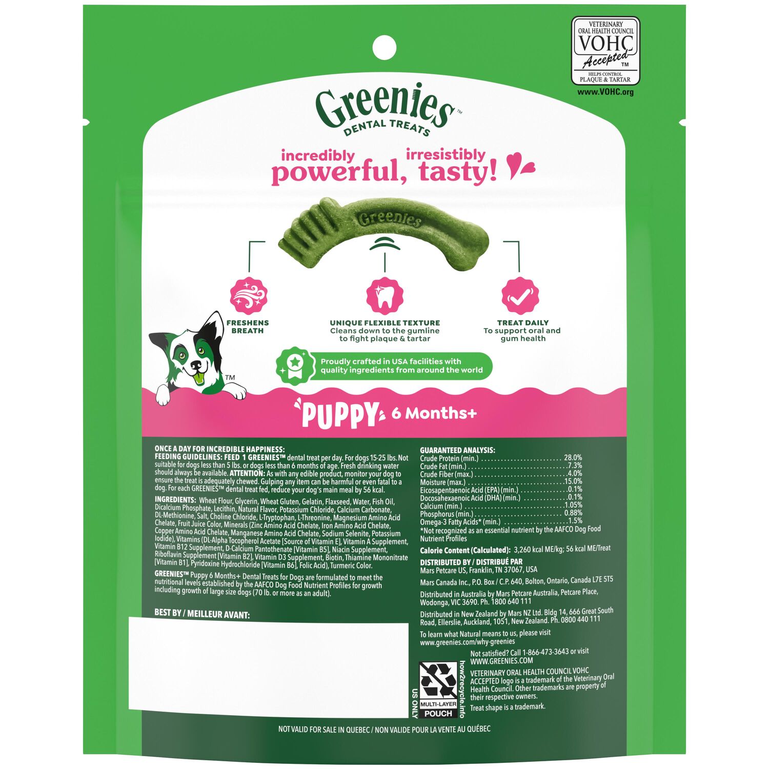 Greenies Puppy Petite Natural Original Flavor Dental Dog Treats, 10 Count
