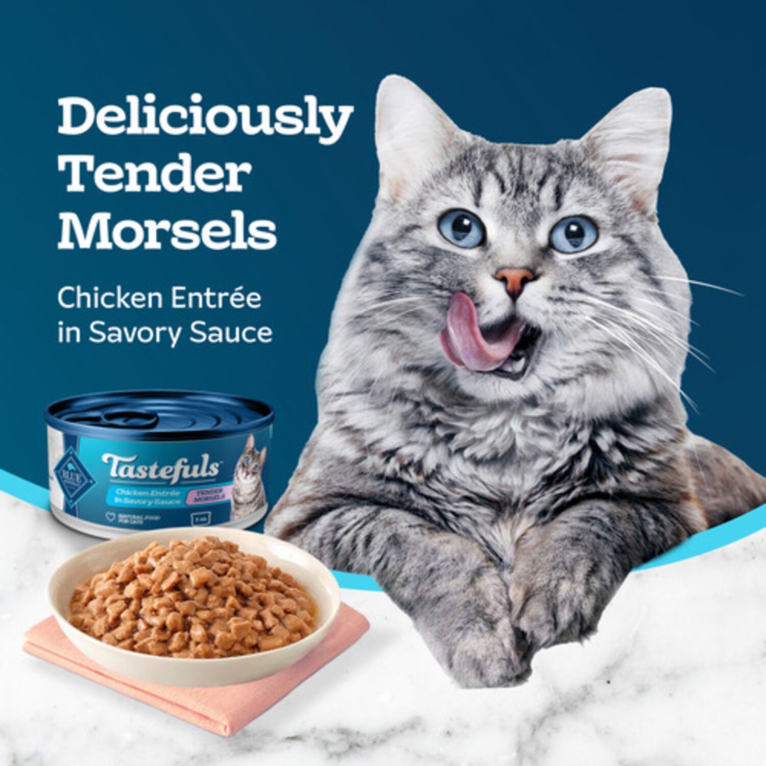Blue Buffalo Tastefuls Adult Wet Cat Food, Chicken Entree In Gravy Morsels, 5.5-Oz