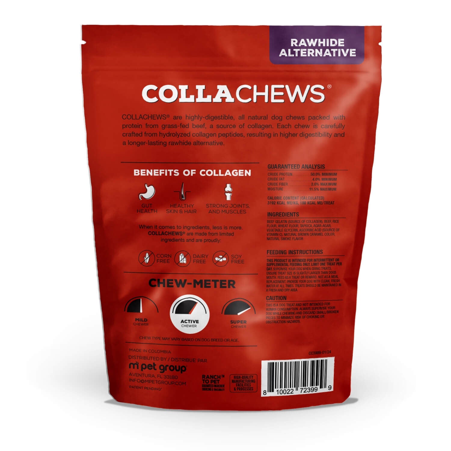 Collachews Rattling Beef Ribs Rawhide Alternative Halloween Dog Treats, 6.3-Oz Bag