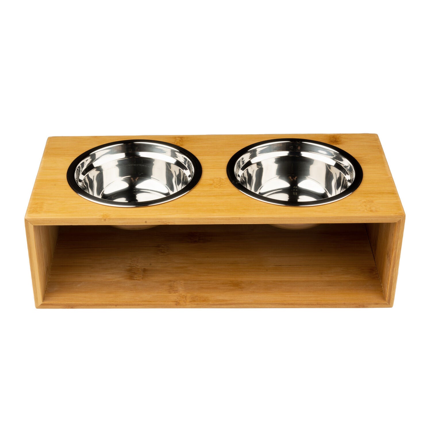 Simply Dog Wooden Double Diner Elevated Dog Feeder & Dog Bowls