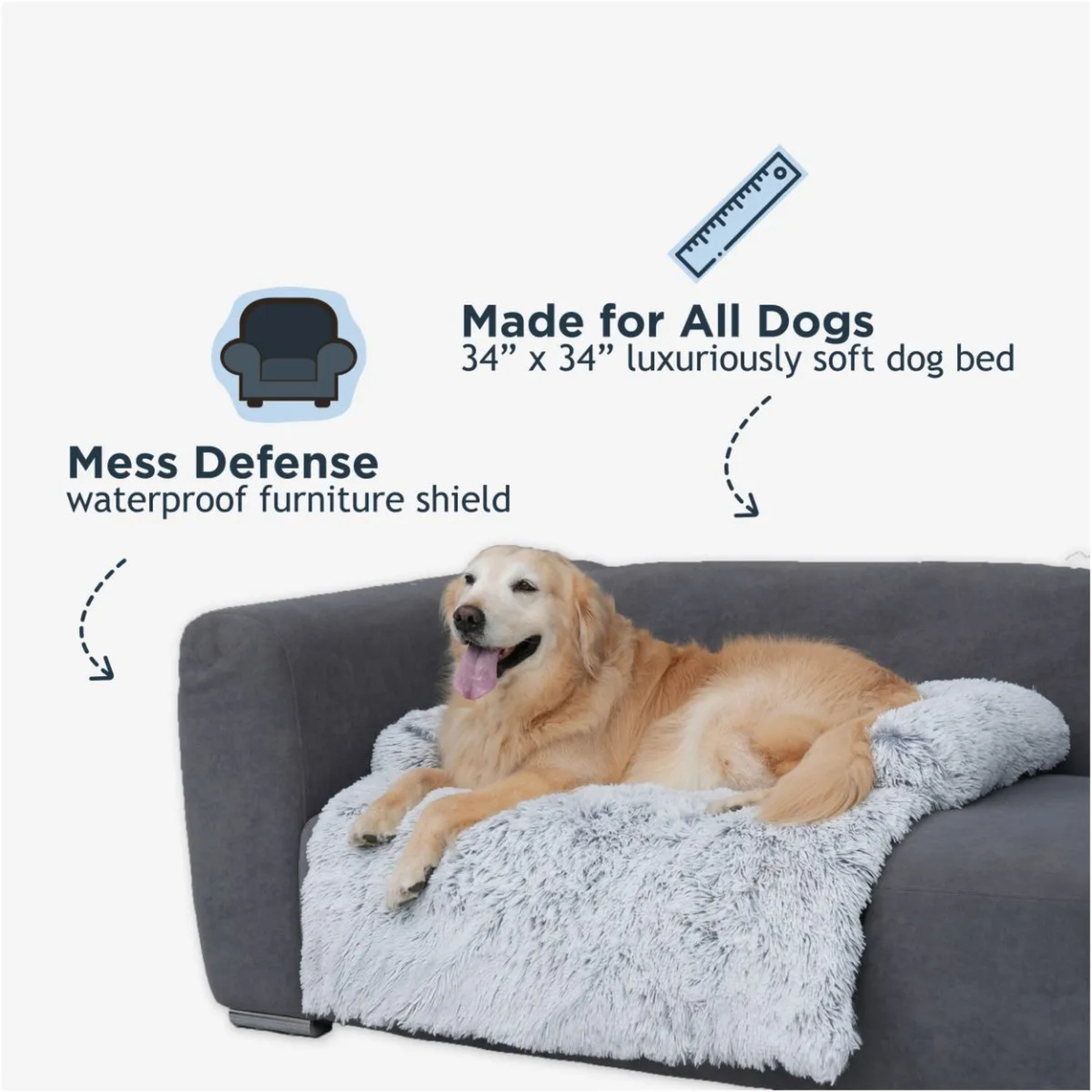 Tall Tails Anywhere Cuddler Waterproof Bolster Dog Bed, 34" - Grey