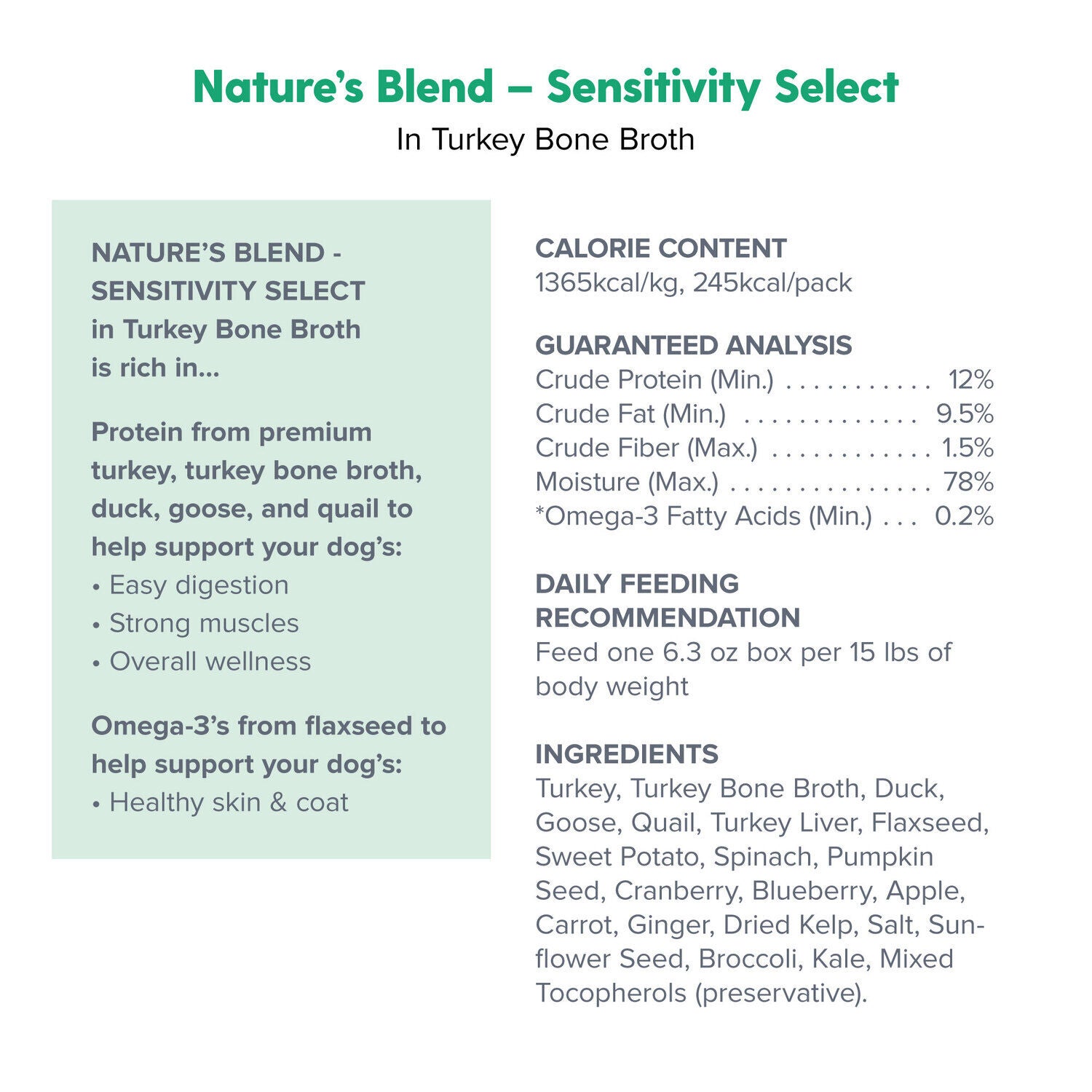 Dr. Marty Nature's Blend Sensitivity Select In Turkey Bone Broth Wet Dog Food, 6.3Oz
