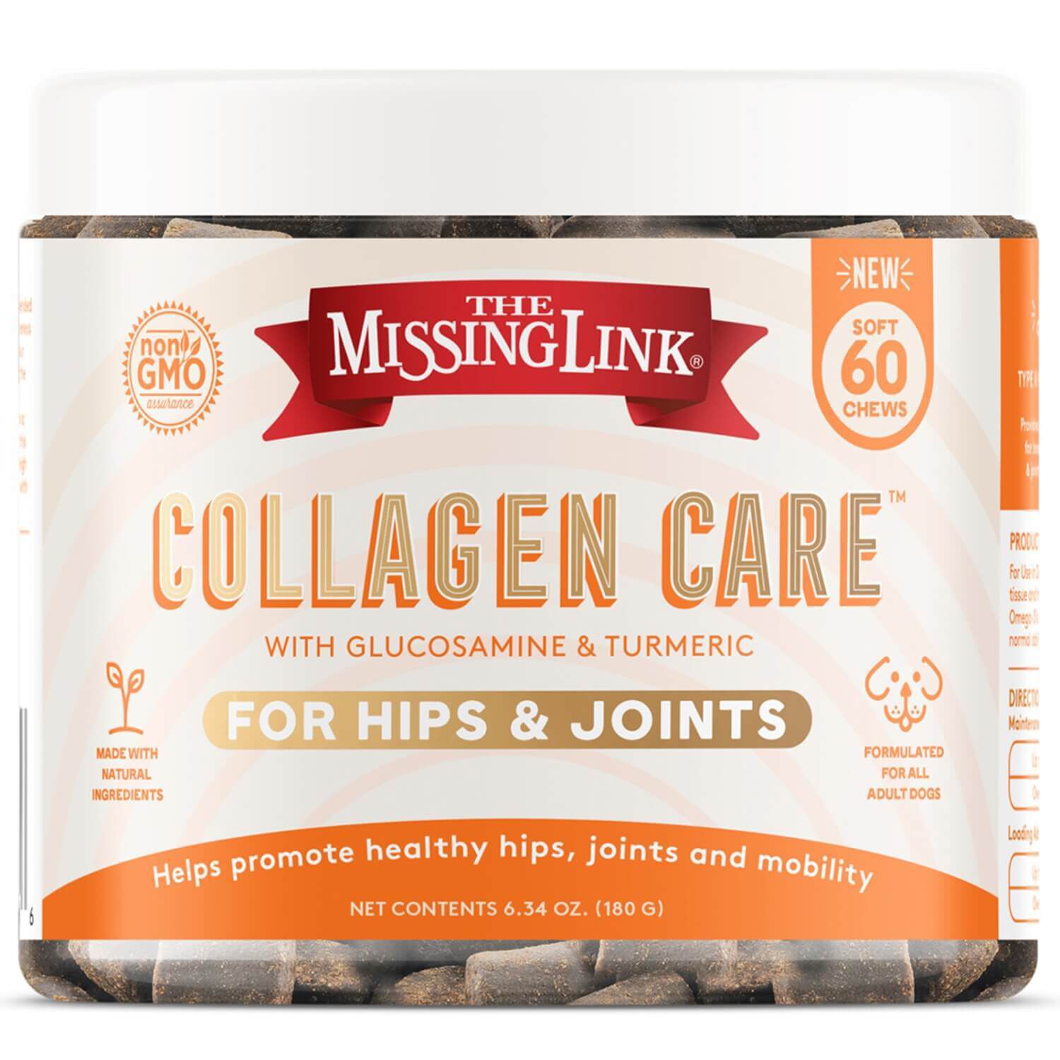 The Missing Link Collagen Care&trade; Soft Chews Hips & Joints, 60 Count Jar