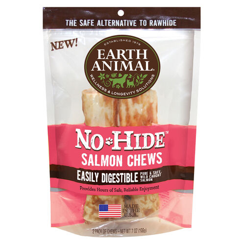 No Hide Wild Caught Salmon Natural Rawhide Alternative Dog Chews 2 Pack