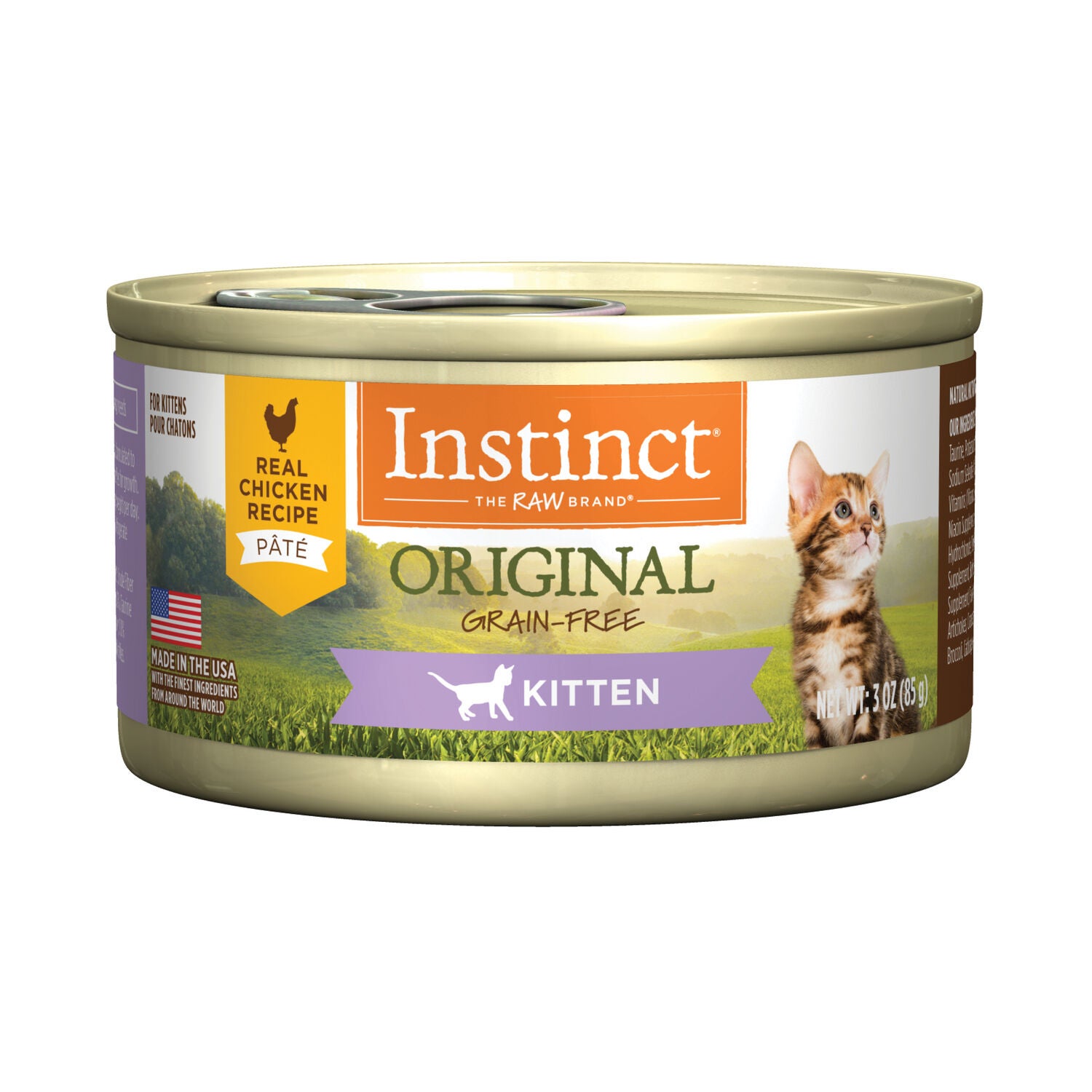 Instinct Original Grain-Free Real Chicken Recipe Pate Wet Cat Food, 3-Oz