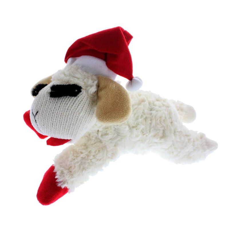 Lamb Chop With Santa Hat Dog Toy - 10.5"