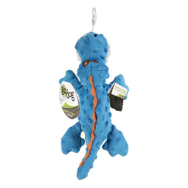 Go Dog Plush Gator With Chew Guard Technology Squeaky Dog Toy, Blue