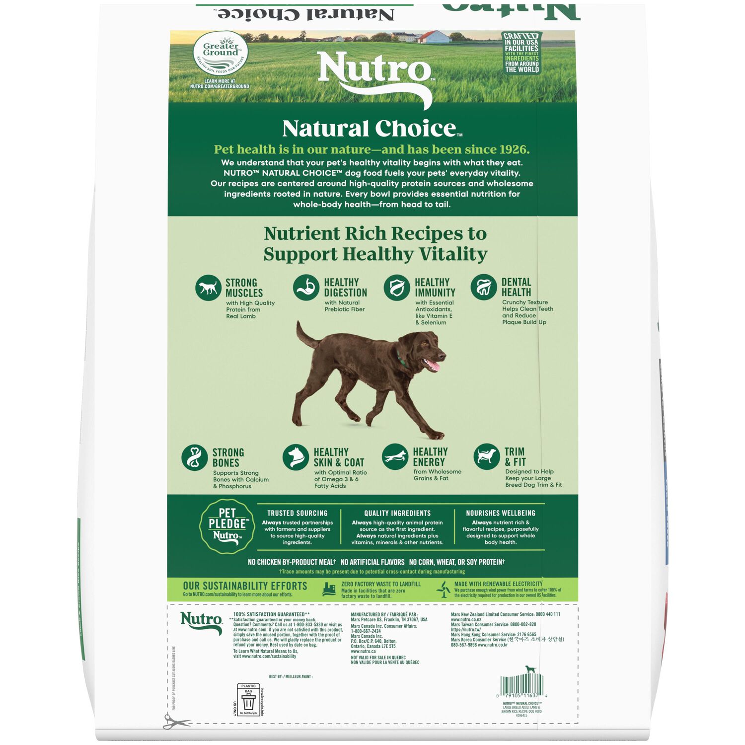 Nutro Natural Choice Adult Large Breed Lamb & Brown Rice Recipe Dry Dog Food, 30-Lb Bag