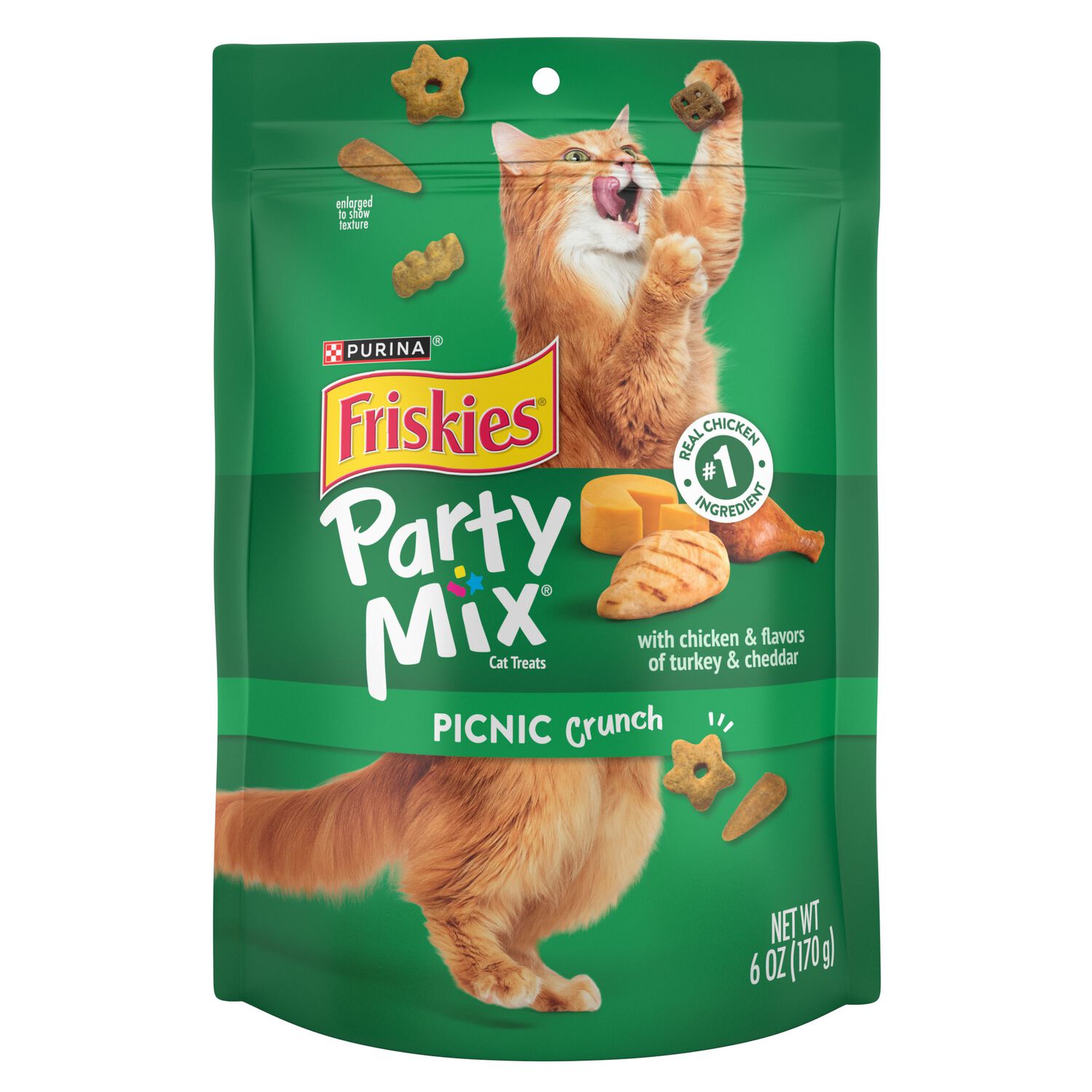 Purina Friskies Party Mix Picnic Crunch Flavor Crunchy Cat Treats, 6-Oz.