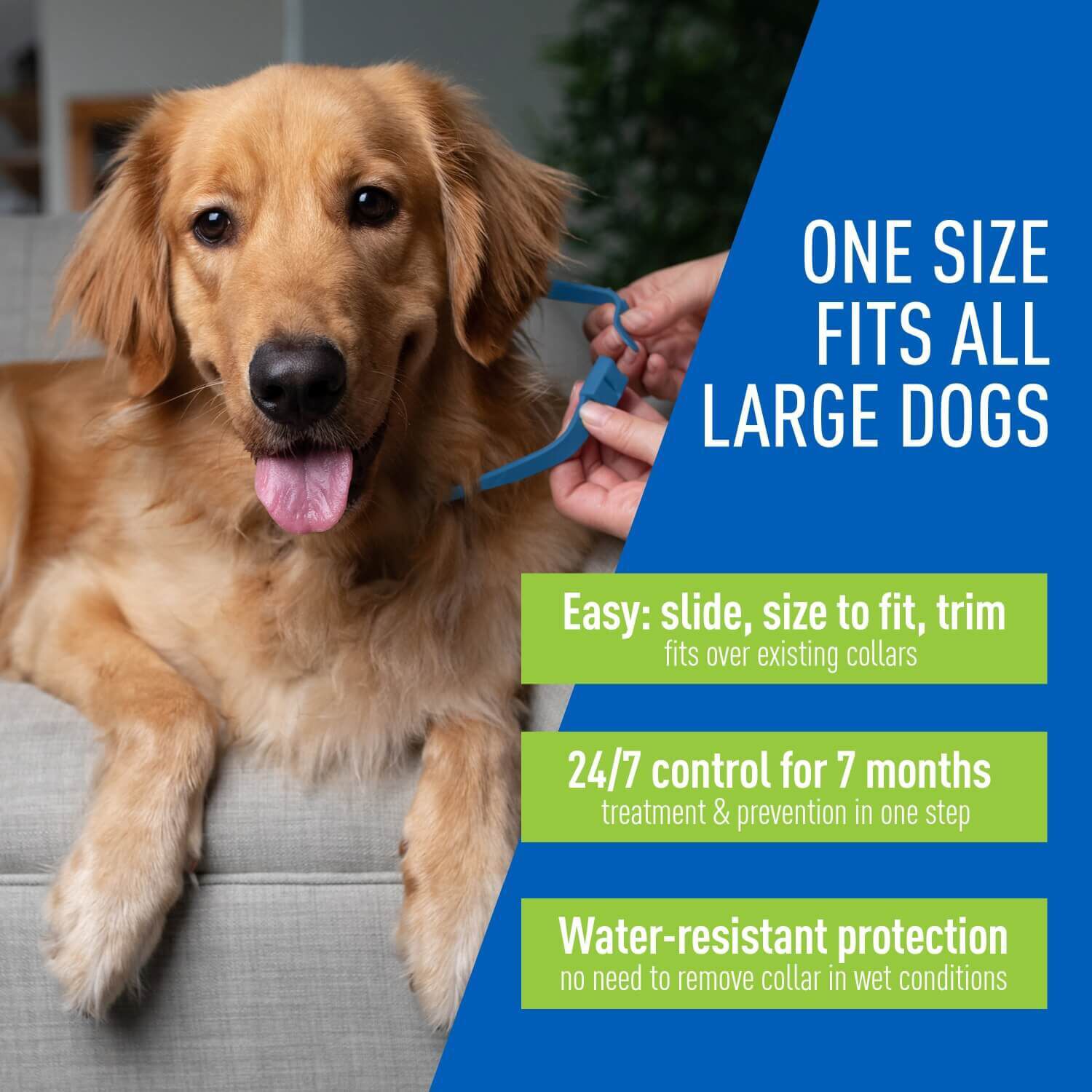 Adams Plus Flea & Tick Dog Collar, Large Dogs