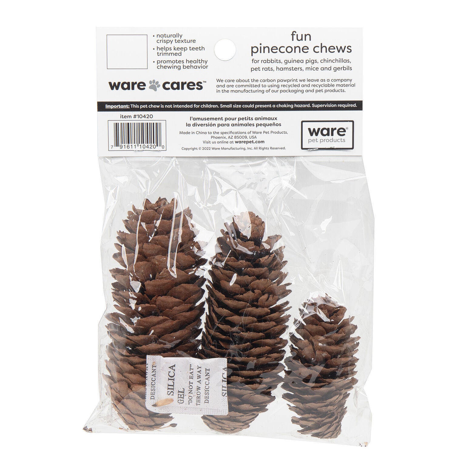 Ware Pet Products Pinecone Small Animal Chews, 3 Pack