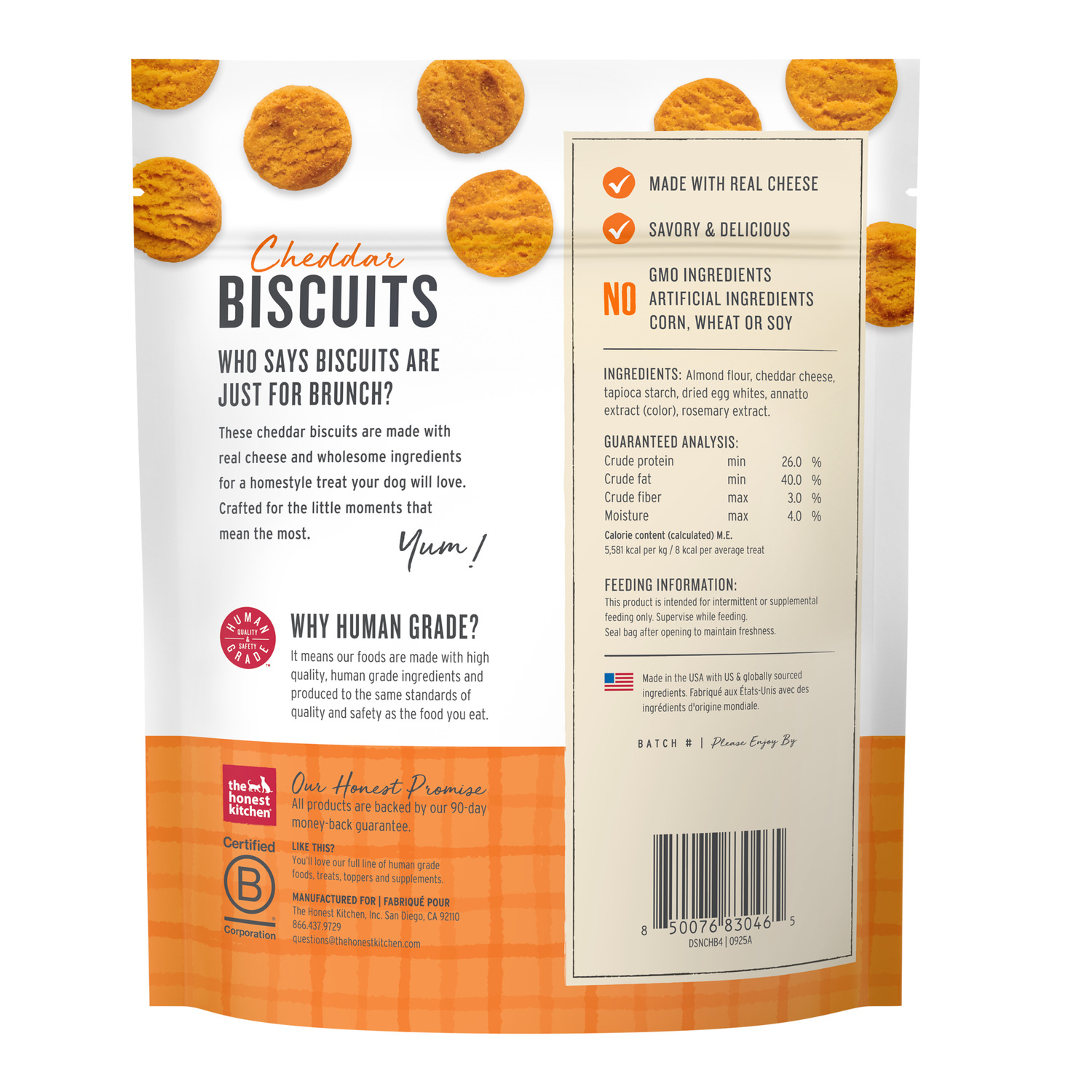 The Honest Kitchen Cheddar Biscuits Crunchy Dog Treats, 3.5-Oz