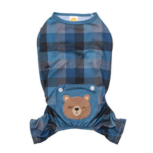 Blue Plaid Teddy Bear Dog Pajamas