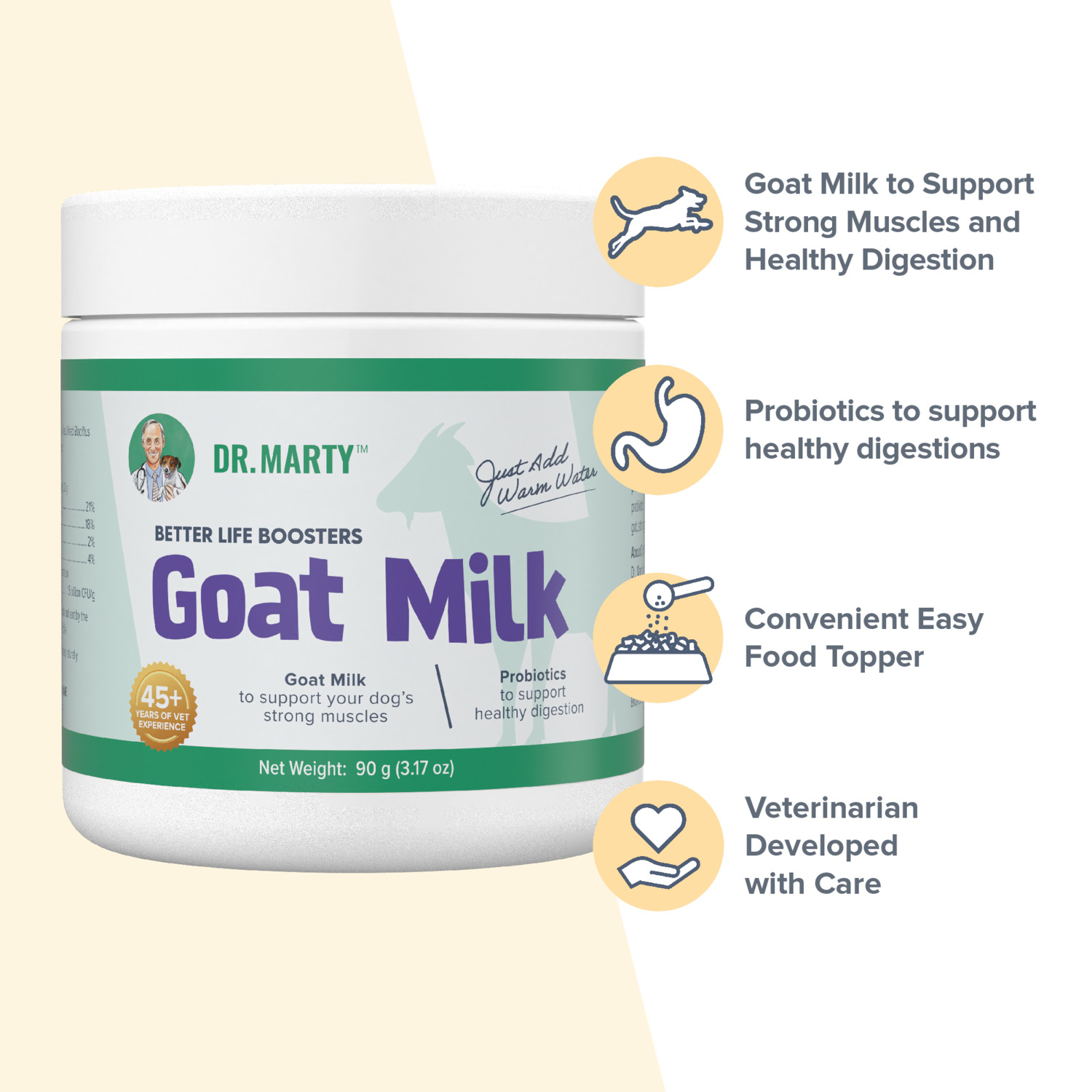Dr. Marty Better Life Boosters Dehydrated Goat Milk Dog Food Supplement