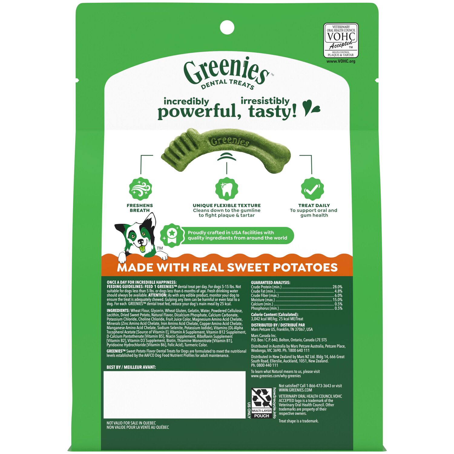 Greenies Natural Sweet Potato Flavor Dental Dog Treats, Teenie Size, 12-Oz, 43-Count