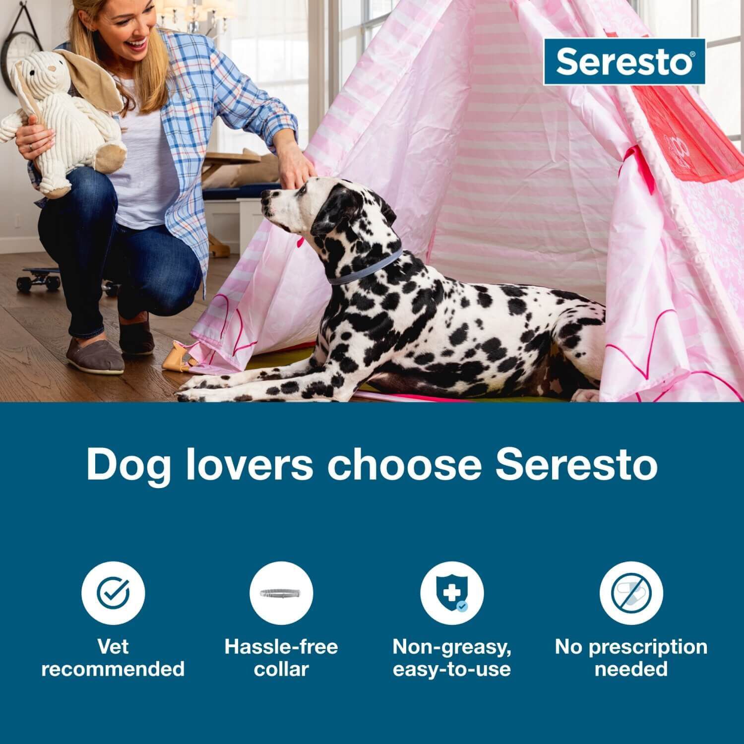 Seresto Flea & Tick Treatment & Prevention Collar For Dogs, Over 18 Lbs