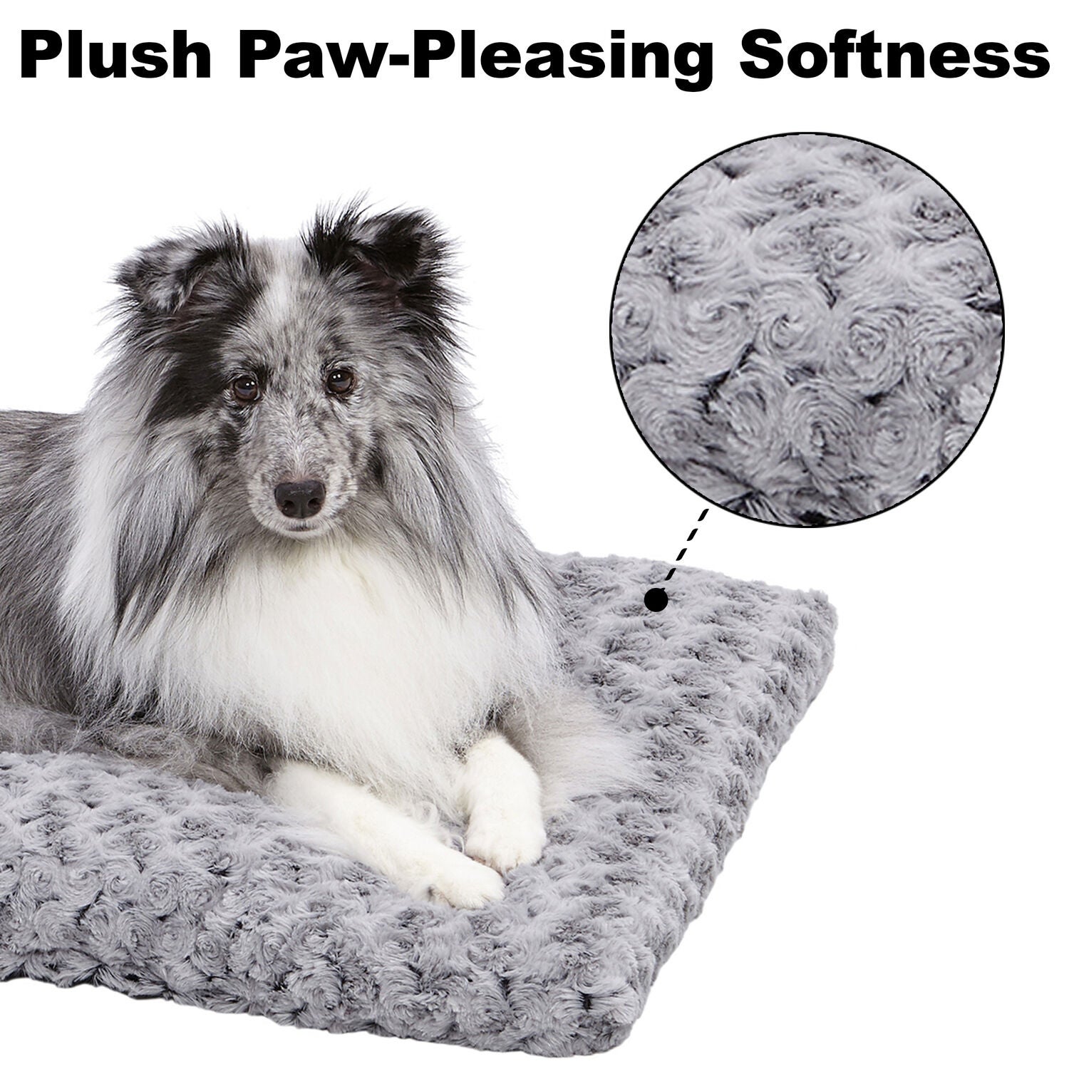 Midwest Quiet Time Ombre Gray Swirl Fur Dog Bed, 48"