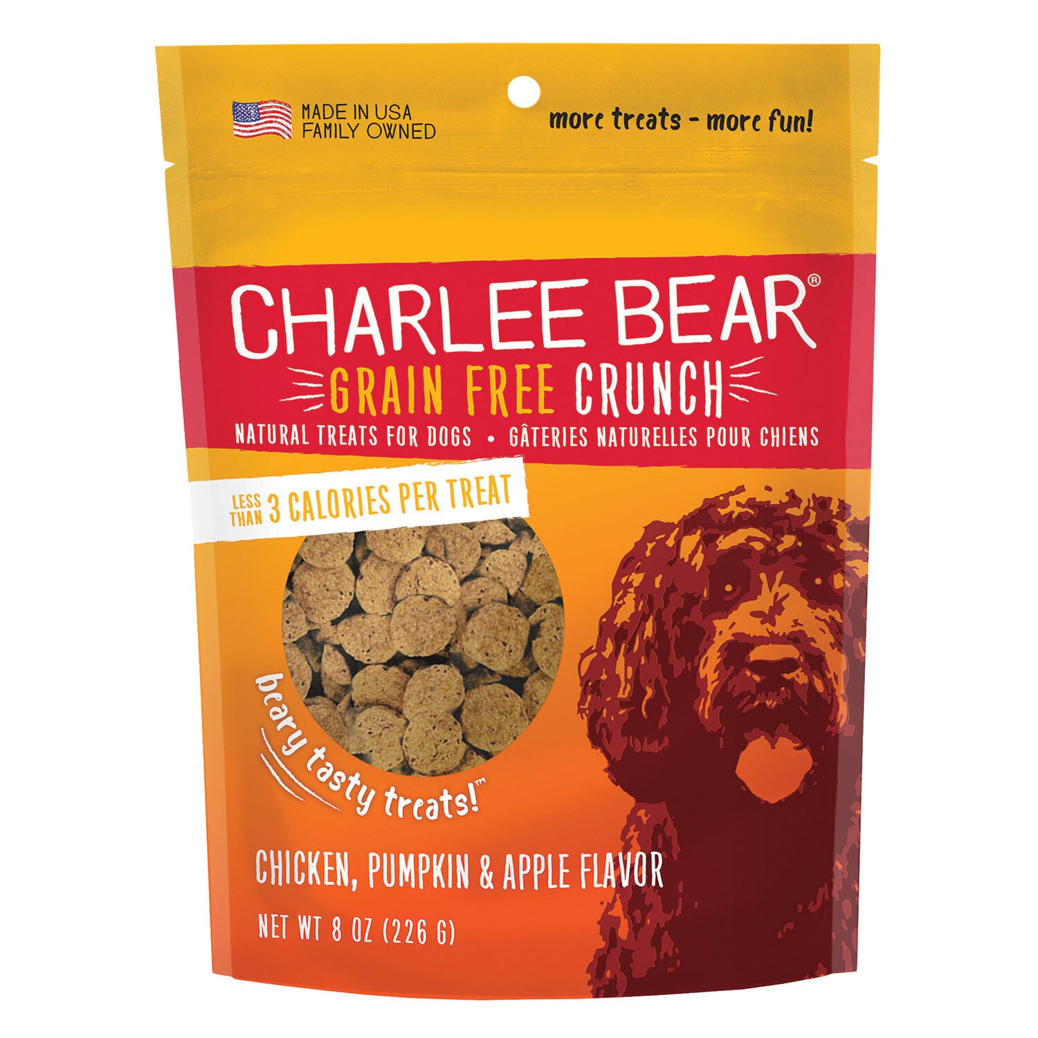 Charlee Bear Grain Free Crunch Chicken, Pumpkin & Apple Flavor Dog Treat
