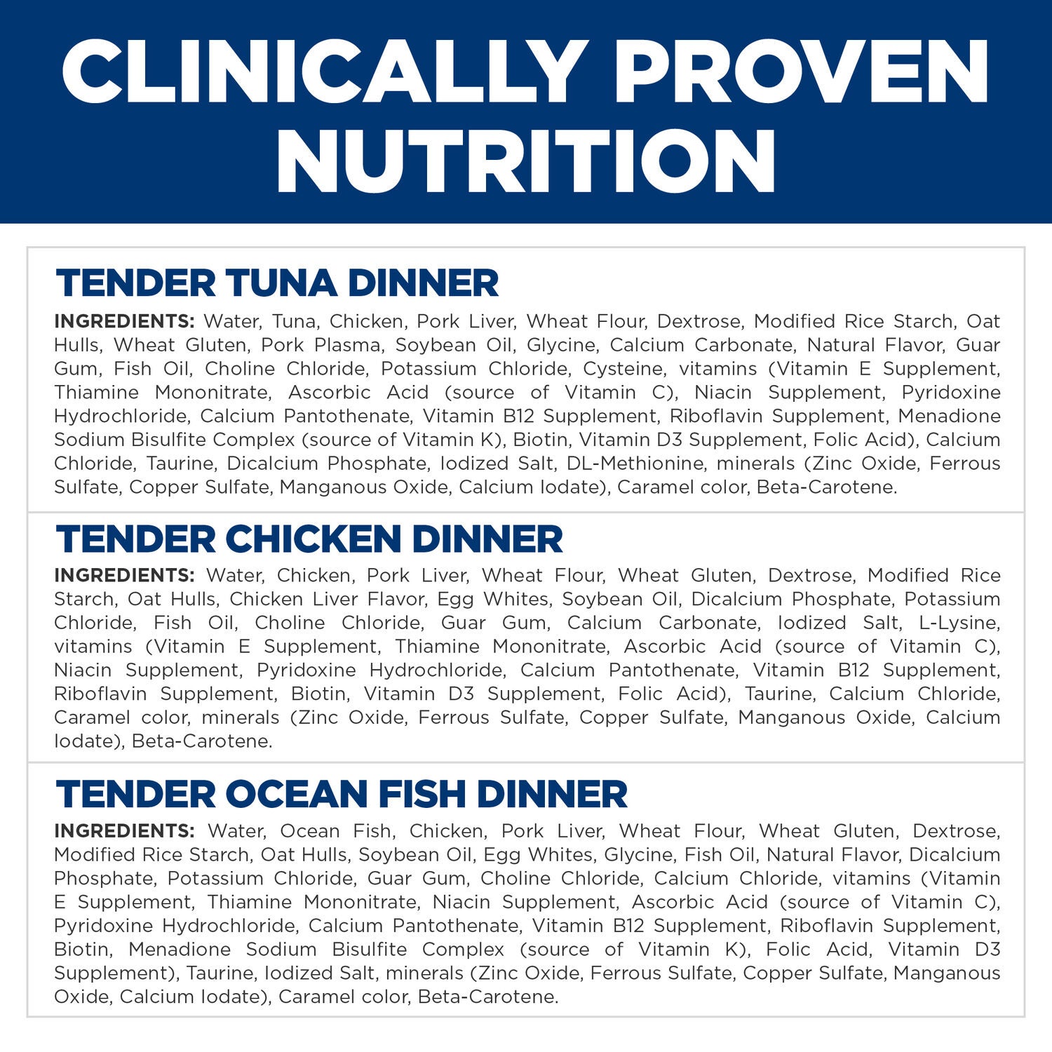 Hill's Science Diet Adult Wet Cat Food Variety Pack, Tender Dinner Chicken, Tuna, And Ocean Fish, 5.5-Oz, 12-Pack