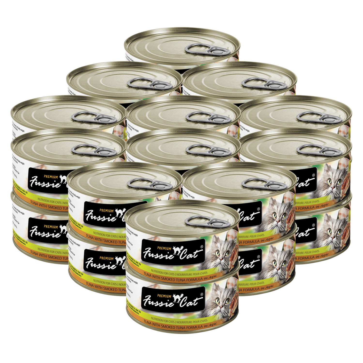 Fussie Cat Black Label Wet Cat Food, Tuna With Smoked Tuna Formula In Aspic - 2.82 Oz