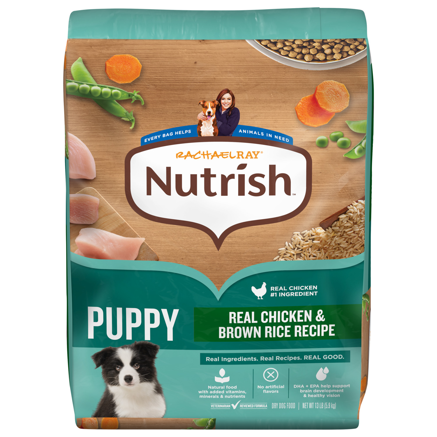 Rachael Ray Nutrish&trade; Puppy Real Chicken & Brown Rice Recipe Whole Health Blend Dry Dog Food, 13-Lb