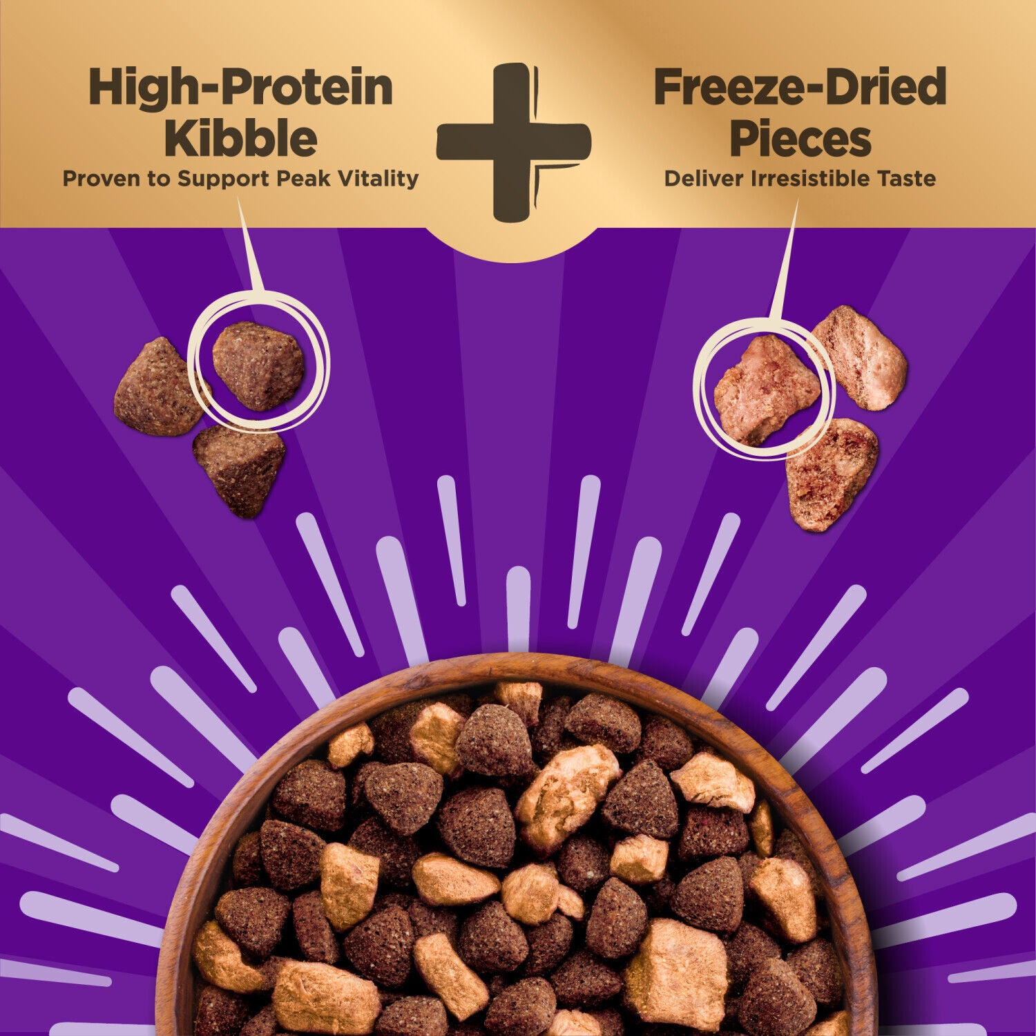 Wellness Core+ Dry Dog Food With Freeze Dried Pieces, Small Breed, Grain Free, High Protein, Natural, Original Turkey & Chicken Recipe, 4-Pound Bag