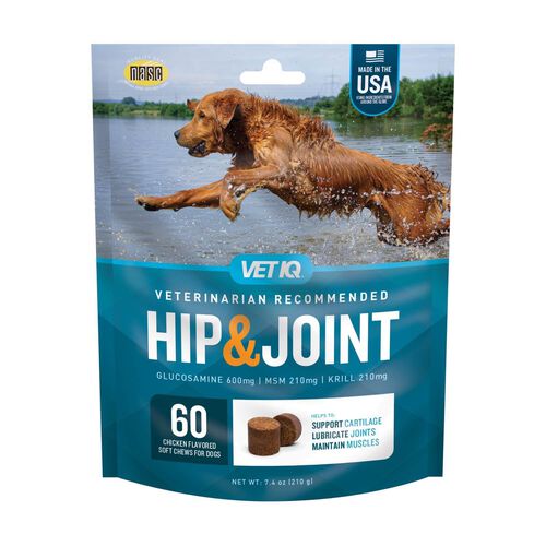 Vet Iq Hip & Joint Dog Supplement With Glucosamine, Chicken Flavored