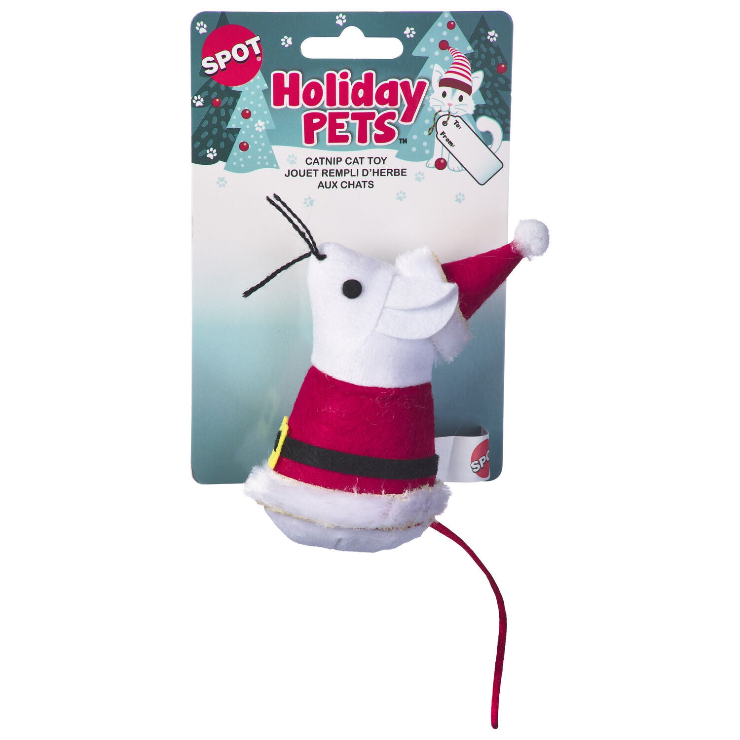 Spot Holiday Mouse Plush Catnip Cat Toy, 4", Assorted